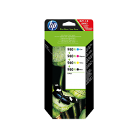 HP 940XL, Упаковка 4шт, Оригинальные струйные картриджи HP увеличенной емкости, Черный/Голубой/Пурпурный/Желтый (C2N93AE)