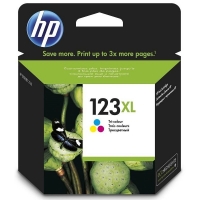 HP 123XL, Оригинальный струйный картридж увеличенной емкости, Трехцветный (F6V18AE)