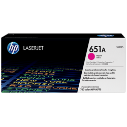 HP CE343A, Пурпурный картридж HP 651A LaserJet с тонером for LaserJet 700 Color MFP775, up to 16000 pages. (CE343A)
