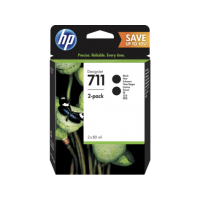 HP 711, Упаковка 2 шт., Струйные картриджи DesignJet, 80 мл, Черные (P2V31A)