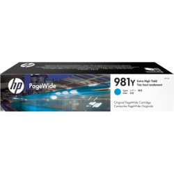 HP L0R13A, HP 981Y, Оригинальный картридж HP PageWide увеличенной емкости, Голубой (L0R13A)